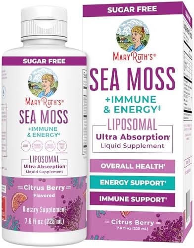 Suplemento Vegano MARYRUTH'S Organics de Musgo Marino + Inmunidad y Energía Liposomal | Musgo Marino Irlandés | Vitamina B12 | Vitamina E | Saúco | - imagen 1