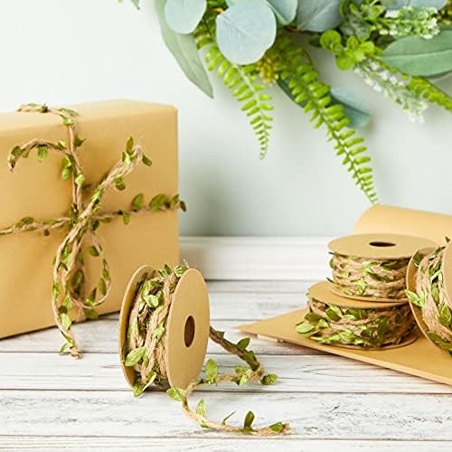 Cinta de Yute con Diseño de Hoja Juvale - Decoración de Fiesta Jungle, Safari y Fairy, Vides para Manualidades (4 Rollos, 20 M Totales) - imagen 2