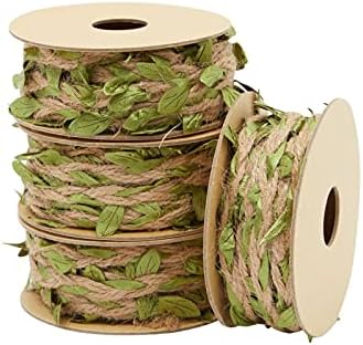 Cinta de Yute con Diseño de Hoja Juvale - Decoración de Fiesta Jungle, Safari y Fairy, Vides para Manualidades (4 Rollos, 20 M Totales) - imagen 5