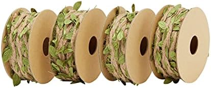 Cinta de Yute con Diseño de Hoja Juvale - Decoración de Fiesta Jungle, Safari y Fairy, Vides para Manualidades (4 Rollos, 20 M Totales) - imagen 6
