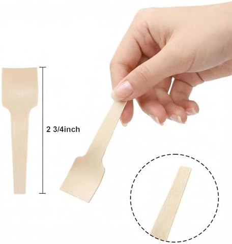 Cucharas de Madera Bekith 400 Pcs, Mini Cucharas Desechables de 2-3/4 para Helados, Manualidades y Muestras de Exfoliantes Orgánicos - imagen 2