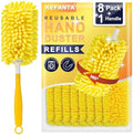 Recarga Reutilizable KeFanta para Swiffer, 8 Piezas de Plumones Microfibra Lavables 360° con 1 Mango, Recargas Pesadas para Limpieza - imagen 1
