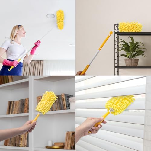 Recarga Reutilizable KeFanta para Swiffer, 8 Piezas de Plumones Microfibra Lavables 360° con 1 Mango, Recargas Pesadas para Limpieza - imagen 4