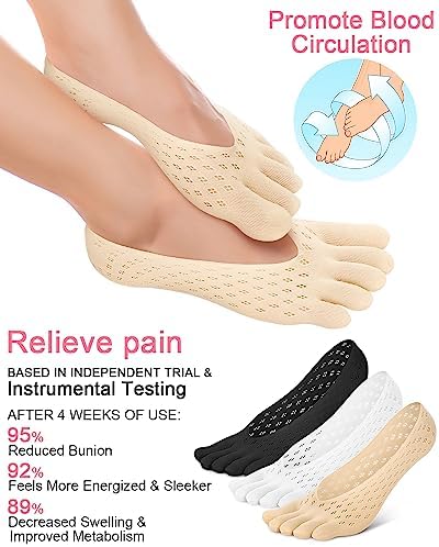 Calcetas BLATOWN para Alivio de Juanetes, 6 Pares, Compresión y Separadores de Dedos, Sin Mostrar, Cortas, para Mujeres y Hombres - imagen 2