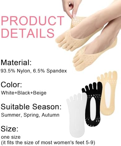Calcetas BLATOWN para Alivio de Juanetes, 6 Pares, Compresión y Separadores de Dedos, Sin Mostrar, Cortas, para Mujeres y Hombres - imagen 6