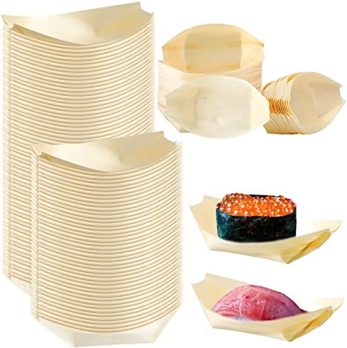 Platos de Bambú Newtay 100 Pcs 5.5'' Desechables para Aperitivos, Bandejas de Sushi y Charcutería para Fiestas y Uso en Casa - imagen 1