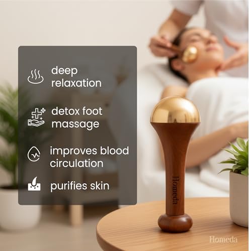 Homeda Kansa Wand - Masajeador de Pies Ayurveda - Herramienta de Cuidado de la Piel India - Regalos Ayurveda (Tazón Único) - imagen 3