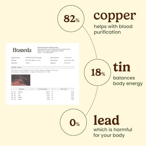 Homeda Kansa Wand - Masajeador de Pies Ayurveda - Herramienta de Cuidado de la Piel India - Regalos Ayurveda (Tazón Único) - imagen 5