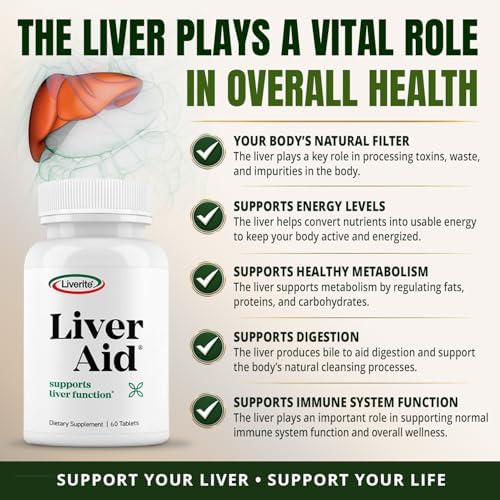 Liverite Ayuda Hepática 60 Tabletas, Soporte para la Salud del Hígado, Limpieza, Energía y Bienestar Diario - imagen 6