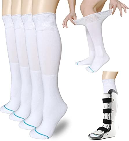 Calcetas Liner para Botas Ortopédicas, Medias Médicas para Caminar, 2 Pares, Cubierta Quirúrgica Blanca para Yeso y Botas de Fractura - imagen 1
