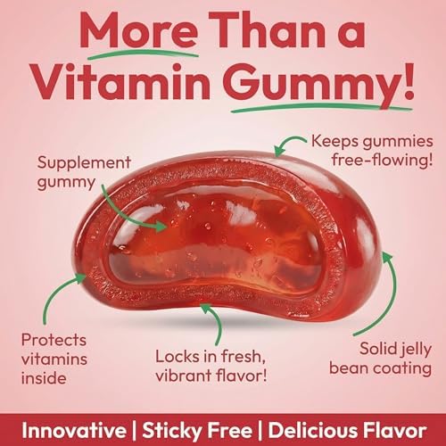 Vitaminas Gummy Human Beanz Biotin Jelly Bean, 5000mcg por porción, para cabello, piel y uñas, 120 frijoles de fresa, kosher - imagen 3