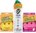 Kit de Limpieza Scrub Daddy y Scrub Mommy + Limpiador Multiusos Cif Original - Esponjas Antirayaduras para Cocina y Baño - imagen 1