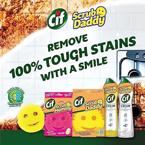 Kit de Limpieza Scrub Daddy y Scrub Mommy + Limpiador Multiusos Cif Original - Esponjas Antirayaduras para Cocina y Baño - imagen 2