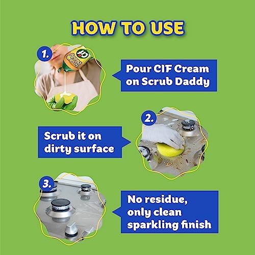 Kit de Limpieza Scrub Daddy y Scrub Mommy + Limpiador Multiusos Cif Original - Esponjas Antirayaduras para Cocina y Baño - imagen 6