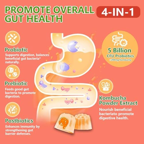 Gomitas de Kombucha Probioticas Crasye Sin Azúcar para Mujeres y Hombres - Apoyo Digestivo, Inmunológico y para la Salud Intestinal - 60 Gomitas - 30 - imagen 3