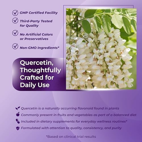 Suplemento Premium SOTALIX Quercetina 98% Alta Pureza con Bromelina, Zinc, Vitamina D3 2000 IU, Saúco - Soporte Inmunológico y Cardiovascular - 180 - imagen 5