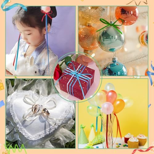 Cinta de Satén Fina de 1/8 Pulgadas en Colores Asortidos - Paquete de 36 Ribbons de Tela para Manualidades, 198 Yards, Doble Cara, Ideal para - imagen 5