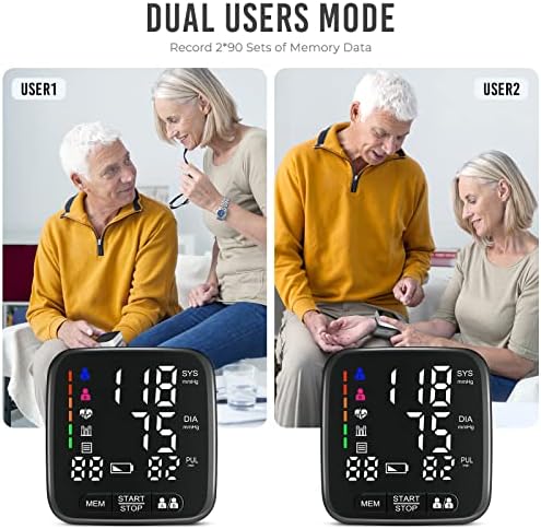 Monitor de Presión Arterial de Muñeca Tovendor, Automático con Estuche Portátil, 2 Pilas AAA y Memoria para 2 Usuarios, 90 Lecturas cada uno - imagen 2