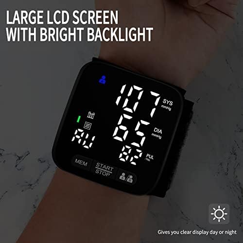 Monitor de Presión Arterial de Muñeca Tovendor, Automático con Estuche Portátil, 2 Pilas AAA y Memoria para 2 Usuarios, 90 Lecturas cada uno - imagen 4