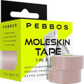 Cinta Moleskin Pebbos – 1 pulg x 16 pies – Cinta acolchada anti-fricción | Resistente al agua y hipoalergénica | Cinta atlética delgada para correr, - imagen 1
