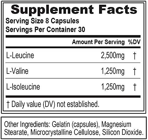 Suplemento de Aminoácidos BCAA para Hombres - EVL 2:1:1 5g Cápsulas BCAA para Recuperación Post Entrenamiento y Aumento de Masa Muscular - 30 - imagen 2