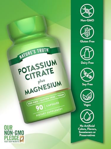 Cápsulas de Citrato de Potasio y Magnesio de Nature's Truth | 90 Contenidos | Suplemento Vegano, No Transgénico y Sin Gluten - imagen 3