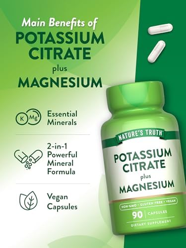 Cápsulas de Citrato de Potasio y Magnesio de Nature's Truth | 90 Contenidos | Suplemento Vegano, No Transgénico y Sin Gluten - imagen 5