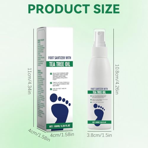 Spray para pies Ximonth con aceite de árbol de té, 2 piezas, 100ml/3.38fl.oz - imagen 3