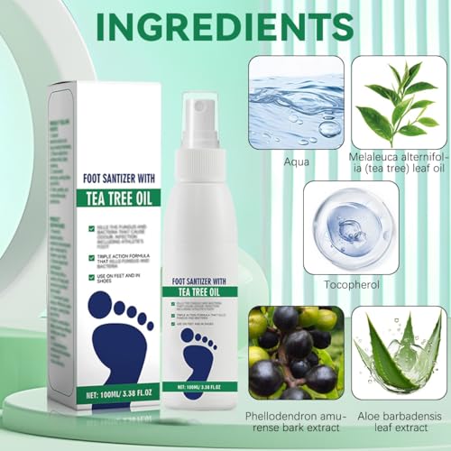 Spray para pies Ximonth con aceite de árbol de té, 2 piezas, 100ml/3.38fl.oz - imagen 4