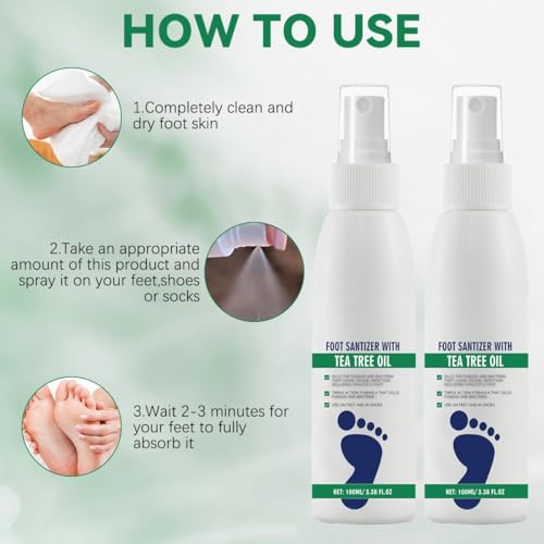 Spray para pies Ximonth con aceite de árbol de té, 2 piezas, 100ml/3.38fl.oz - imagen 5