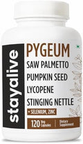 Suplemento STAY ALIVE Pygeum Africanum, Extracto 7 en 1 con Saw Palmetto, Semilla de Calabaza, Ortiga y Licopeno, 120 Cápsulas Veganas, Sin OGM y Sin - imagen 1