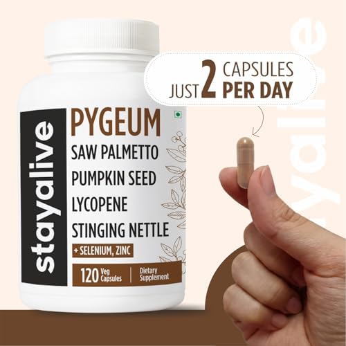 Suplemento STAY ALIVE Pygeum Africanum, Extracto 7 en 1 con Saw Palmetto, Semilla de Calabaza, Ortiga y Licopeno, 120 Cápsulas Veganas, Sin OGM y Sin - imagen 7
