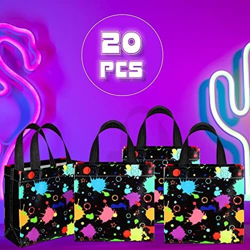 Bolsas de Regalo Brillantes Pinkunn de 20 Piezas con Asa, Decorativas y de Tela No Tejida para Fiestas Neon - imagen 3