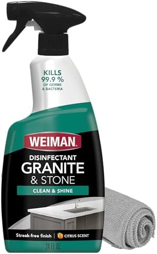 Limpiador y Pulidor Desinfectante Weiman para Granito con Paño de Microfibra - Limpia, Desinfecta y Brilla Granito, Mármol, Pizarras y Más - imagen 1