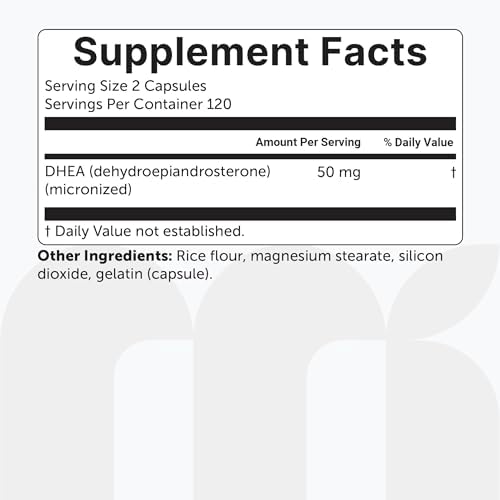Micro Ingredients DHEA 50 mg por porción, 240 cápsulas | Suplemento de DHEA micronizado para hombres y mujeres | Sin OGM, sin gluten, sin soya - imagen 6