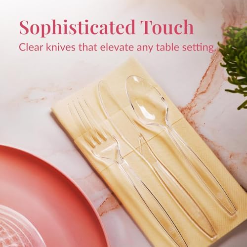 Cuchillos de Plástico Prestee 100 Piezas - Cuchillos Desechables Elegantes y Resistentes para Fiestas, Catering y Eventos - imagen 4