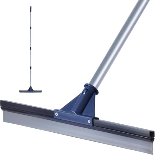 Squeegee de Piso para Concreto, 17.5 Escoba Pesada para Suelos, Limpiador Comercial con Mango Extensible, para Baño, Azulejos y Ventanas - imagen 1