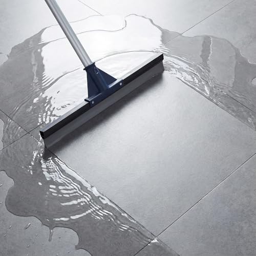 Squeegee de Piso para Concreto, 17.5 Escoba Pesada para Suelos, Limpiador Comercial con Mango Extensible, para Baño, Azulejos y Ventanas - imagen 7
