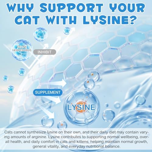 Suplemento de L-lisina para Gatos, Gotas Líquidas de L-Lisina para Apoyo Inmunológico, Respiración Felina, Estornudos, Nariz Moqueante, Sabor a Pollo - imagen 7
