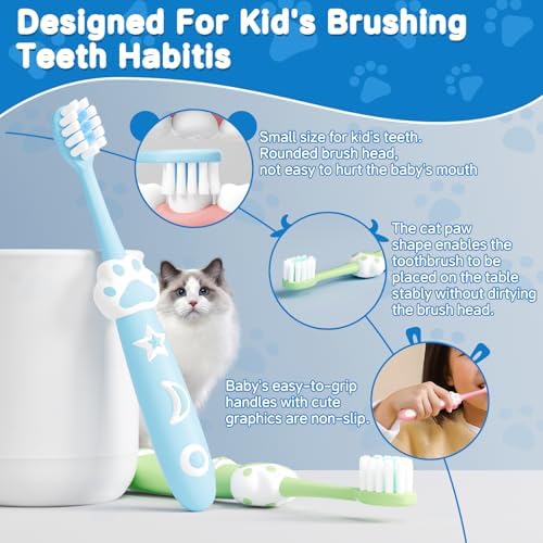 Cepillos de Dientes RoseFish para Niños - Paquete de 8, Extra Suaves, Manuales para Niños de 2 a 8 Años, ¡Haz que Tu Pequeño Ame Cepillarse! - imagen 4