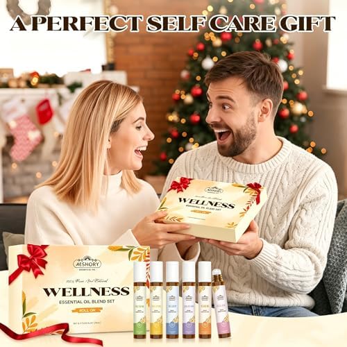 Set de Aceites Esenciales Roll-On, Regalos para Papá y Esposo (Calma, Relajación, Respirar, Enfocar, Dormir, Renovar), Kit de Aromaterapia Natural - imagen 2