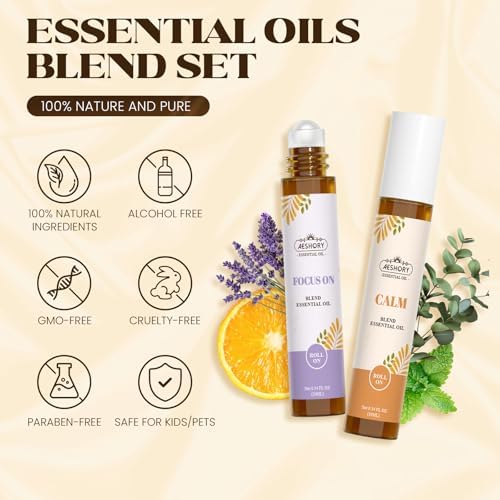 Set de Aceites Esenciales Roll-On, Regalos para Papá y Esposo (Calma, Relajación, Respirar, Enfocar, Dormir, Renovar), Kit de Aromaterapia Natural - imagen 4