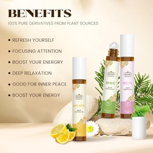 Set de Aceites Esenciales Roll-On, Regalos para Papá y Esposo (Calma, Relajación, Respirar, Enfocar, Dormir, Renovar), Kit de Aromaterapia Natural - imagen 5