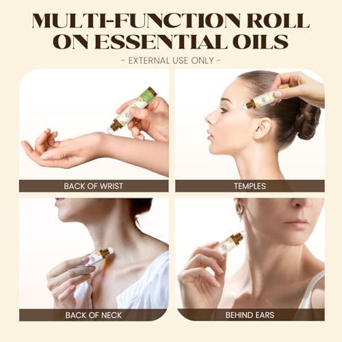 Set de Aceites Esenciales Roll-On, Regalos para Papá y Esposo (Calma, Relajación, Respirar, Enfocar, Dormir, Renovar), Kit de Aromaterapia Natural - imagen 7