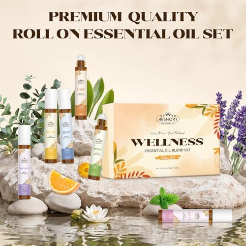 Set de Aceites Esenciales Roll-On, Regalos para Papá y Esposo (Calma, Relajación, Respirar, Enfocar, Dormir, Renovar), Kit de Aromaterapia Natural - imagen 8