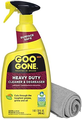 Goo Gone Limpiador y Desengrasante Pesado en Spray con Paño de Microfibra – Elimina Grasa, Aceite y Suciedad - 32 Oz (1 Paquete + Paño) - imagen 1
