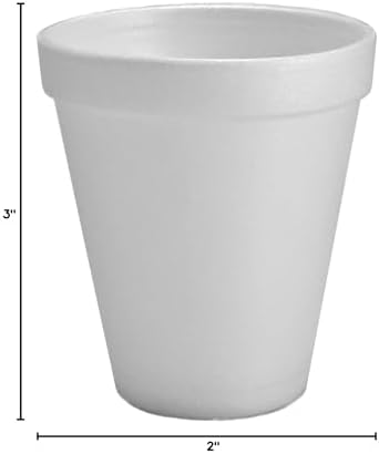 Taza de Espuma Blanca Dart 6J6, 6 oz, Diámetro Superior 2.9, Inferior 1.8, Altura 3.3, Paquete de 25 (4 Paquetes) - imagen 2