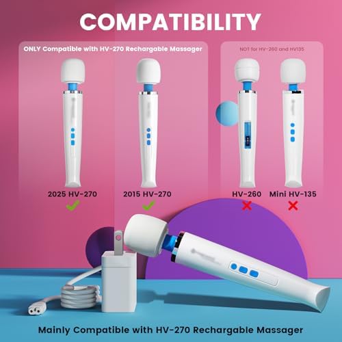 Cargador de Repuesto HV270 Compatible con Masajeador Inalámbrico Hitachi Magic Wand HV-270, Adaptador de Corriente (SOLO para HV270) - imagen 2