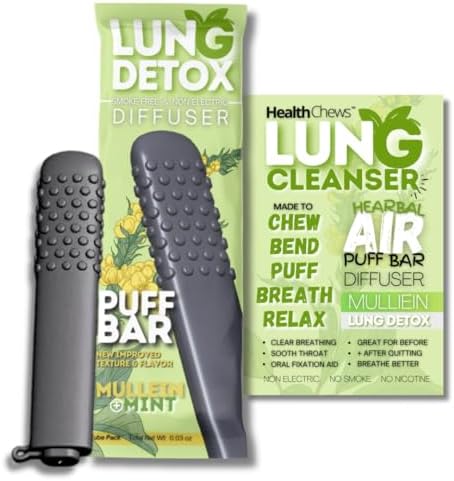 Nuevo Mullein Pufr LungDetox Cleanse, Inhalador Sin Humo, Varita Flexible | Aroma de Aceite Esencial, para Antes/Después de Dejar de Fumar | - imagen 1
