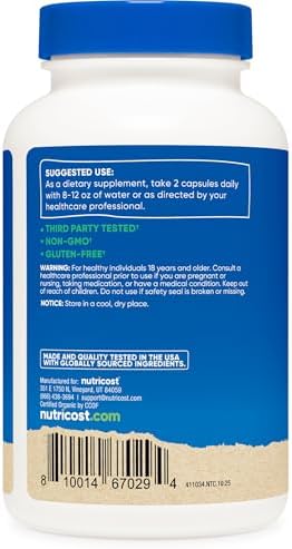 Cápsulas de Hongo Reishi Nutricost 1500mg, 60 Porciones - Certificadas CCOF, Orgánicas, Vegetarianas y Sin Gluten, 750mg por Cápsula, 120 Cápsulas - imagen 4